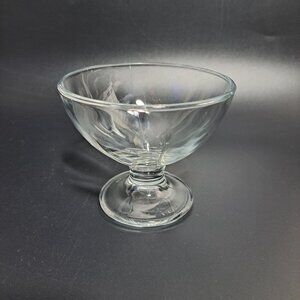 Borgonovo Clear Glass Sherbet Bowl Italy Made Elegant Dessert Cup